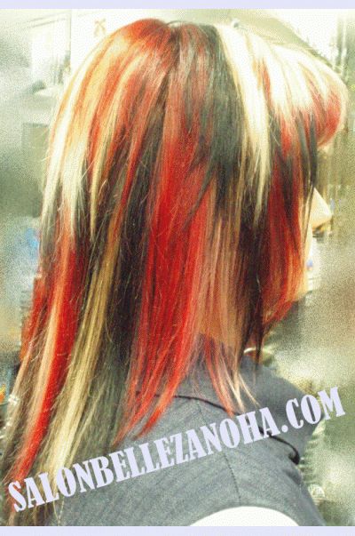 cabello mechado a 3 colores